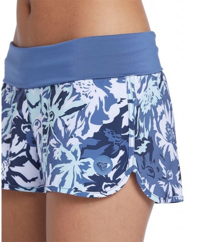 Juniors' Endless Summer Printed Boardshorts Bijou Blue Graphic Flowers $26.88 Swimsuits