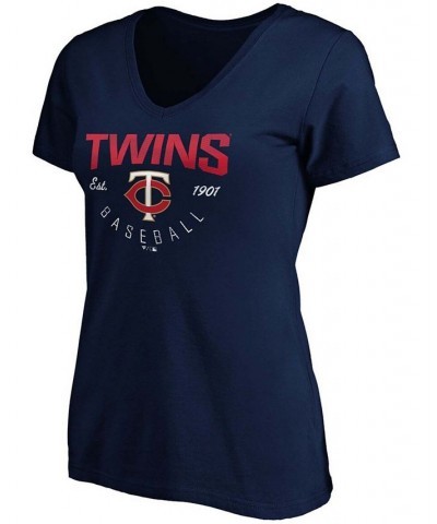 Women's Navy Minnesota Twins Live For It V-Neck T-shirt Navy $23.99 Tops