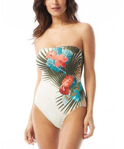 Women's Printed Convertible Bandeau-Top One-Piece Swimsuit Multi $60.48 Swimsuits