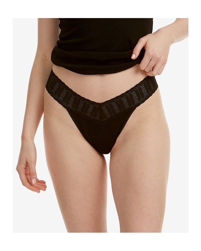 Women's Original Rise Thong Black $19.38 Panty