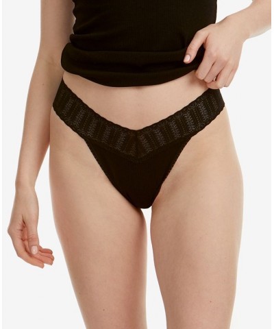 Women's Original Rise Thong Black $19.38 Panty