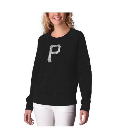 Women's Black Pittsburgh Pirates Bases Loaded Scoop Neck Sweatshirt Black $34.40 Sweatshirts