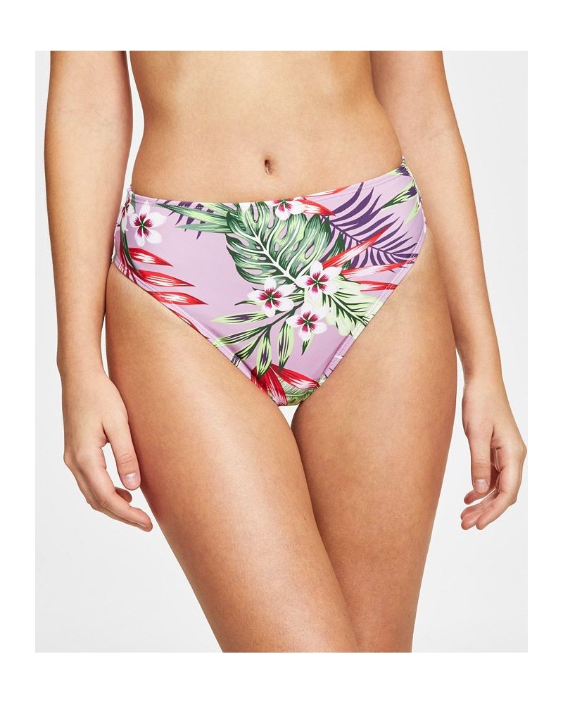 Juniors' Floral Triangle Bikini Top & Side-Tie Bottoms Tropicali Dusty Violet $20.99 Swimsuits