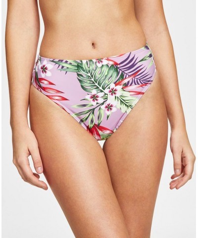 Juniors' Floral Triangle Bikini Top & Side-Tie Bottoms Tropicali Dusty Violet $20.99 Swimsuits