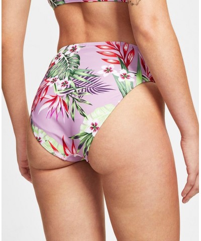 Juniors' Floral Triangle Bikini Top & Side-Tie Bottoms Tropicali Dusty Violet $20.99 Swimsuits