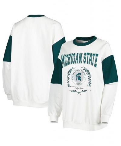 Women's White Michigan State Spartans It's A Vibe Dolman Pullover Sweatshirt White $28.60 Sweatshirts