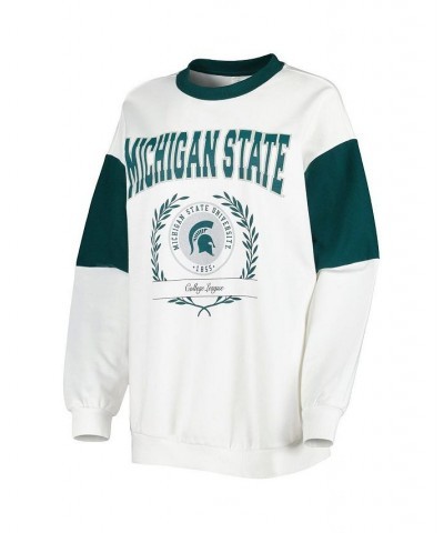 Women's White Michigan State Spartans It's A Vibe Dolman Pullover Sweatshirt White $28.60 Sweatshirts