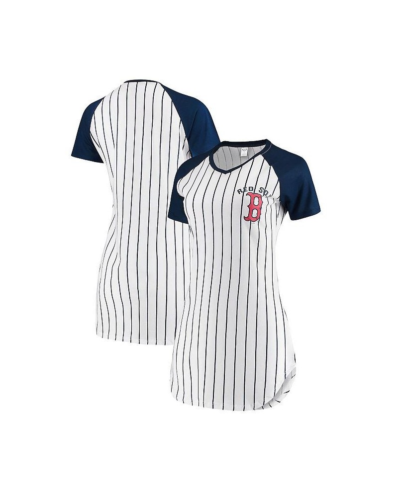 Women's White Boston Red Sox Vigor Pinstripe Nightshirt White $17.63 Pajama