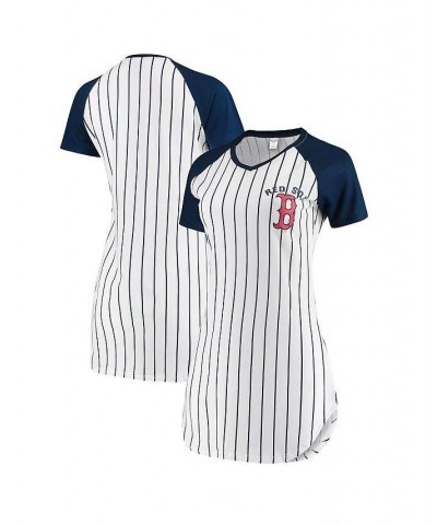 Women's White Boston Red Sox Vigor Pinstripe Nightshirt White $17.63 Pajama