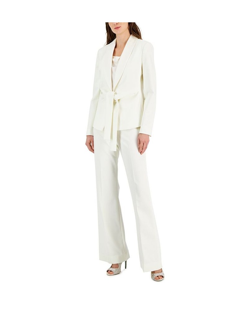 Women's Solid-Color Shawl-Collar Tie-Front Jacket Ivory $111.74 Jackets