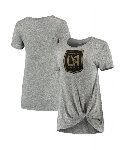 Women's Gray LAFC Layover Knot Tri-Blend T-shirt Gray $22.94 Tops