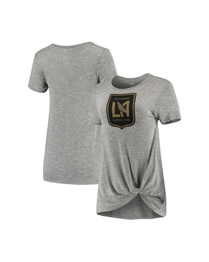 Women's Gray LAFC Layover Knot Tri-Blend T-shirt Gray $22.94 Tops