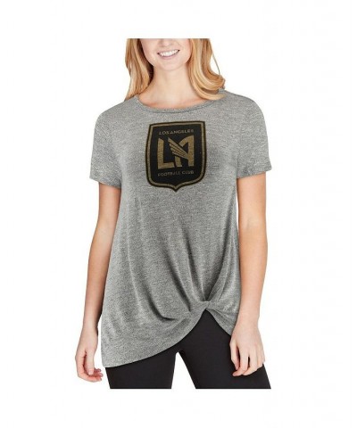 Women's Gray LAFC Layover Knot Tri-Blend T-shirt Gray $22.94 Tops