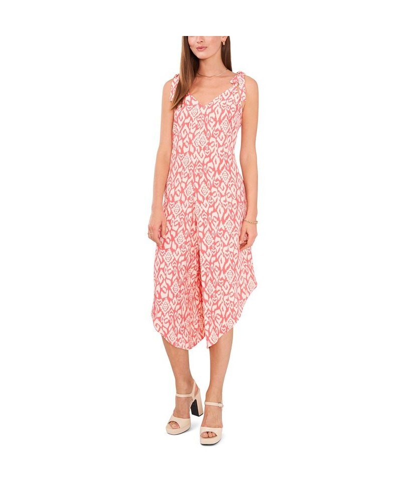 Women's Printed Tie Sleeveless Jumpsuit Lush Coral $54.45 Pants