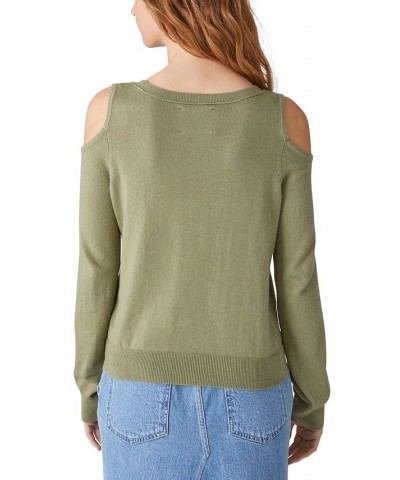 Women's Cold-Shoulder Long-Sleeve Sweater Green $26.28 Sweaters