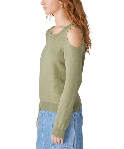 Women's Cold-Shoulder Long-Sleeve Sweater Green $26.28 Sweaters