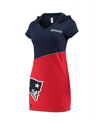 Women's Navy and Red New England Patriots Hooded Mini Dress Multi $43.34 Dresses