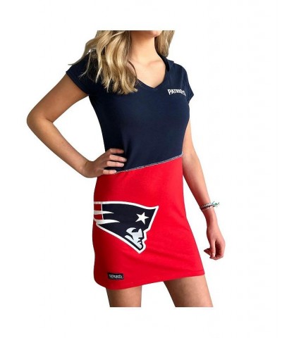 Women's Navy and Red New England Patriots Hooded Mini Dress Multi $43.34 Dresses