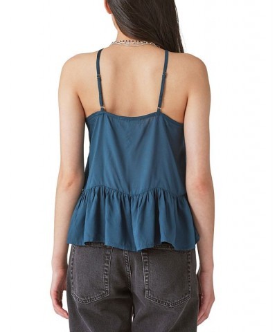 Embroidered Babydoll Camisole Blue $16.30 Tops