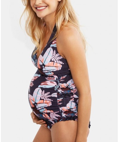 Beach Bump™ Smocked Waist Maternity One-Piece UPF 50+ Swimsuit Blue $27.54 Swimsuits