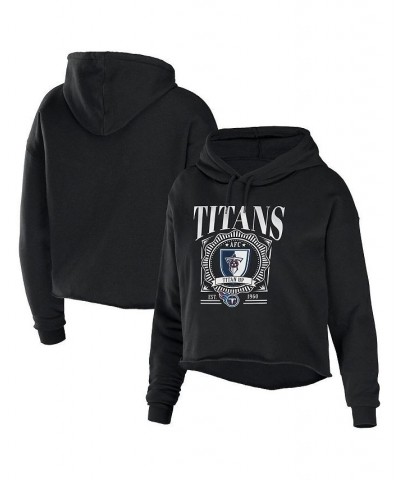 Women's Black Tennessee Titans Cropped Sponge Fleece Pullover Hoodie Black $36.50 Sweatshirts