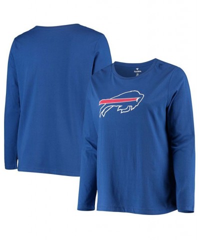 Women's Plus Size Royal Buffalo Bills Primary Logo Long Sleeve T-shirt Royal Blue $20.27 Tops