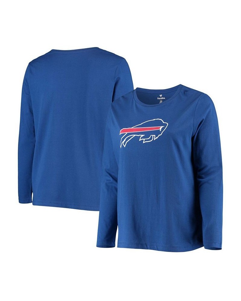 Women's Plus Size Royal Buffalo Bills Primary Logo Long Sleeve T-shirt Royal Blue $20.27 Tops