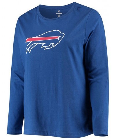 Women's Plus Size Royal Buffalo Bills Primary Logo Long Sleeve T-shirt Royal Blue $20.27 Tops