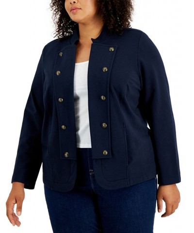 Plus Size Military Band Jacket Sky Captain $33.48 Jackets