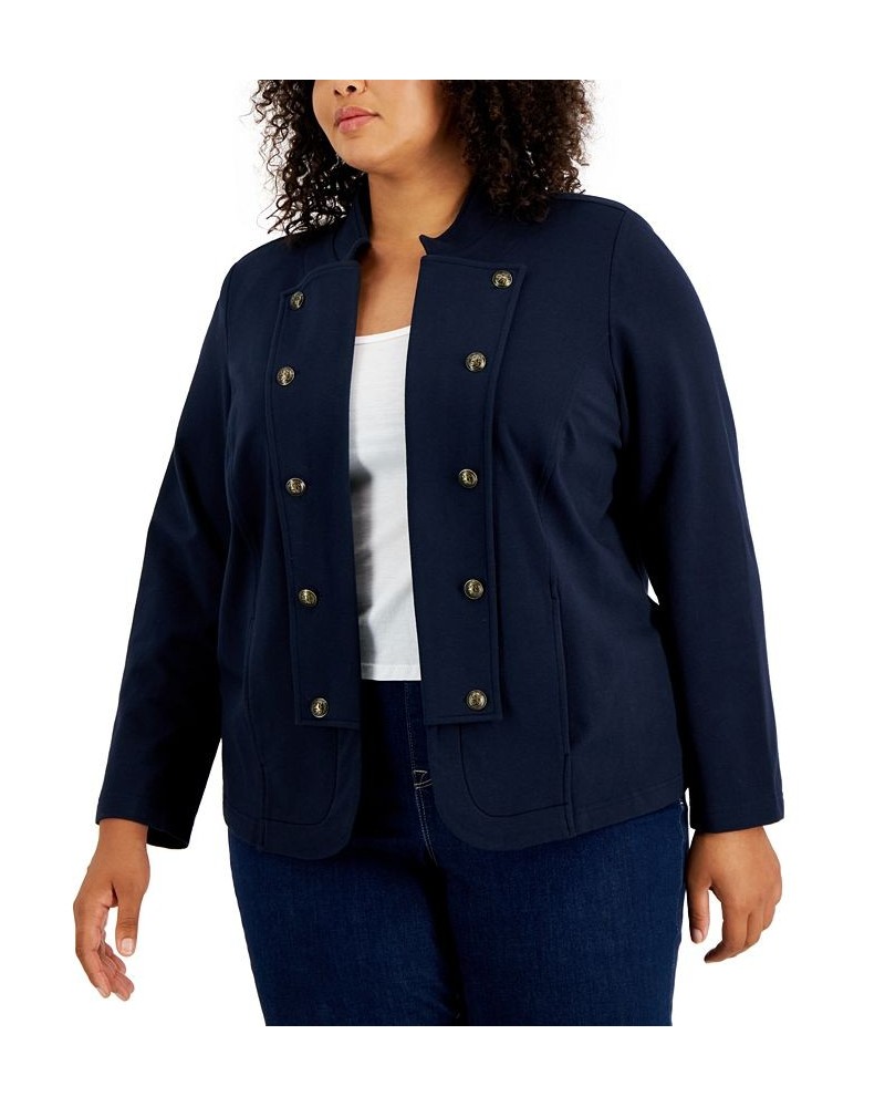 Plus Size Military Band Jacket Sky Captain $33.48 Jackets