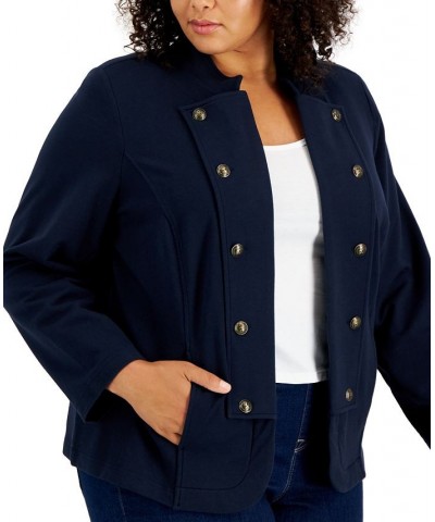 Plus Size Military Band Jacket Sky Captain $33.48 Jackets