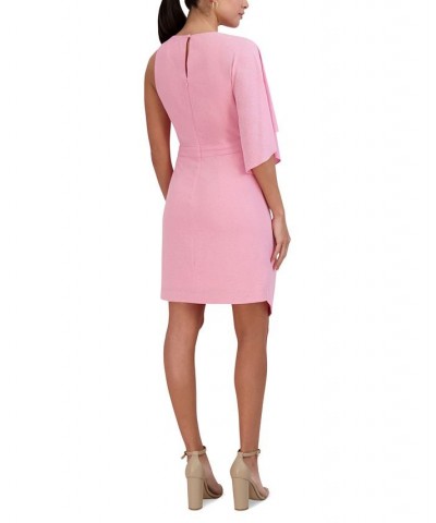 Women's Asymmetrical Single-Sleeve Dress Pink $42.24 Dresses