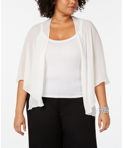 Plus Size Multi-Wear Shawl White $33.12 Jackets