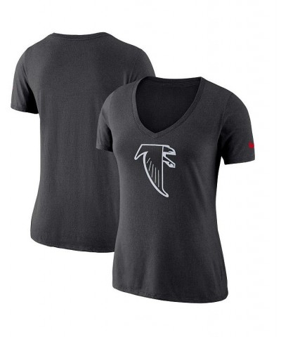 Women's Black Atlanta Falcons Historic Logo 2.0 Tri-Blend Mid V-Neck T-shirt Black $18.90 Tops