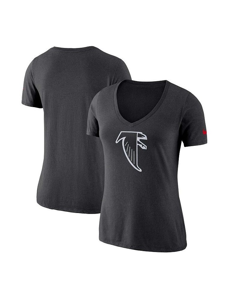 Women's Black Atlanta Falcons Historic Logo 2.0 Tri-Blend Mid V-Neck T-shirt Black $18.90 Tops