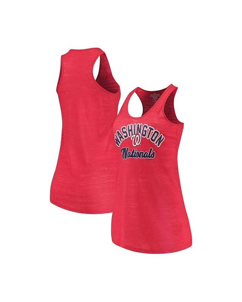 Women's Red Washington Nationals Multicount Racerback Tank Top Red $31.19 Tops