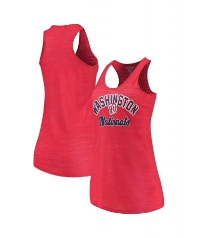 Women's Red Washington Nationals Multicount Racerback Tank Top Red $31.19 Tops