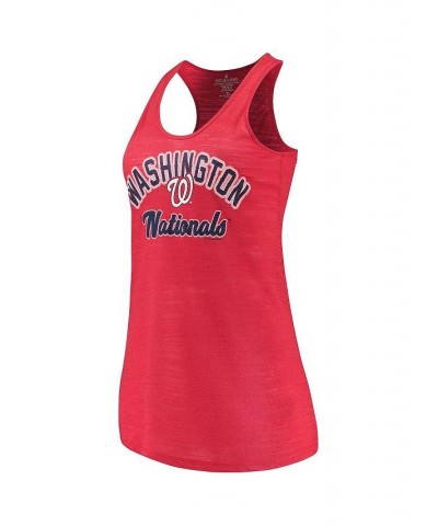 Women's Red Washington Nationals Multicount Racerback Tank Top Red $31.19 Tops