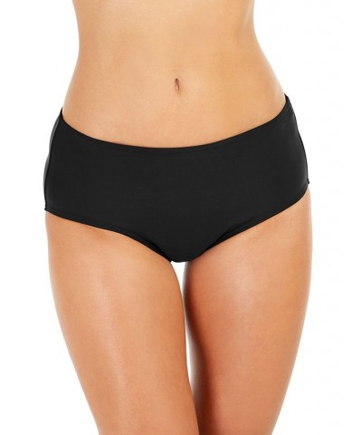 Mid-Rise Tummy-Control Bikini Bottoms Black $25.52 Swimsuits