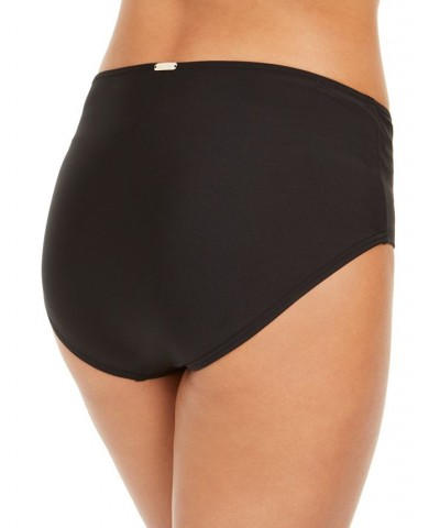 Mid-Rise Tummy-Control Bikini Bottoms Black $25.52 Swimsuits