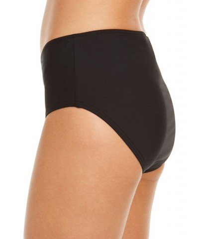 Mid-Rise Tummy-Control Bikini Bottoms Black $25.52 Swimsuits