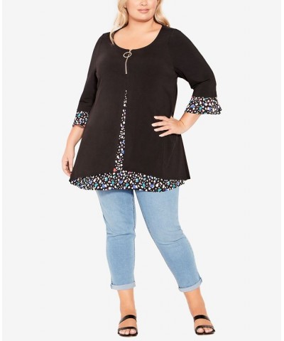 Plus Size Tara Print Tunic Jewel Mix $36.75 Tops