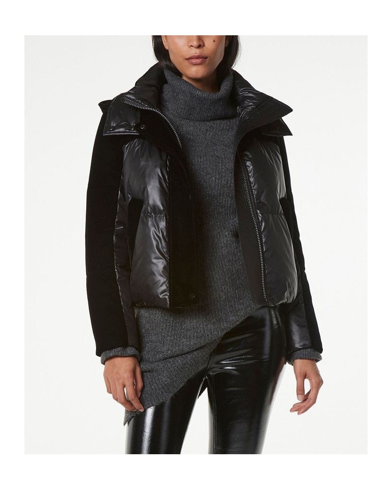 Velvet Block Down-Filled Puffer Coat Black $98.80 Coats