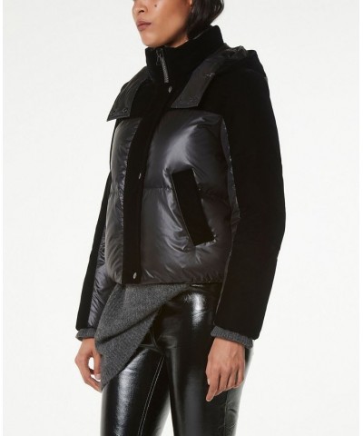 Velvet Block Down-Filled Puffer Coat Black $98.80 Coats