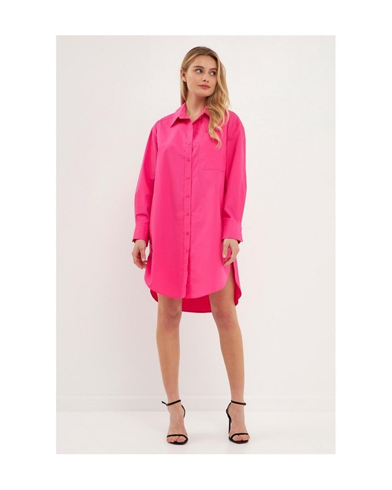 Women's Classic Collared Dress Shirt Fuchsia $40.50 Dresses