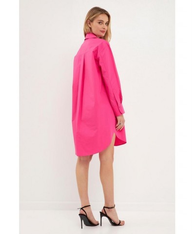 Women's Classic Collared Dress Shirt Fuchsia $40.50 Dresses