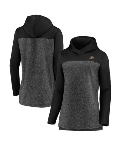 Women's Branded Heathered Charcoal and Black Anaheim Ducks Chiller Fleece Pullover Hoodie Heathered Charcoal, Black $45.89 Sw...