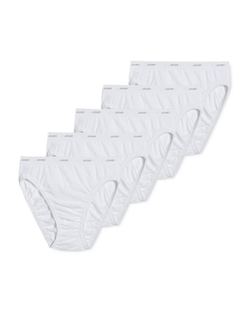 Women's 5-Pk. Cotton French Cut Brief 1744 White $15.84 Panty