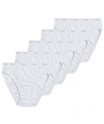 Women's 5-Pk. Cotton French Cut Brief 1744 White $15.84 Panty