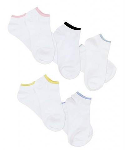 Women's Color Block No Shows Pack of 5 White $12.04 Socks